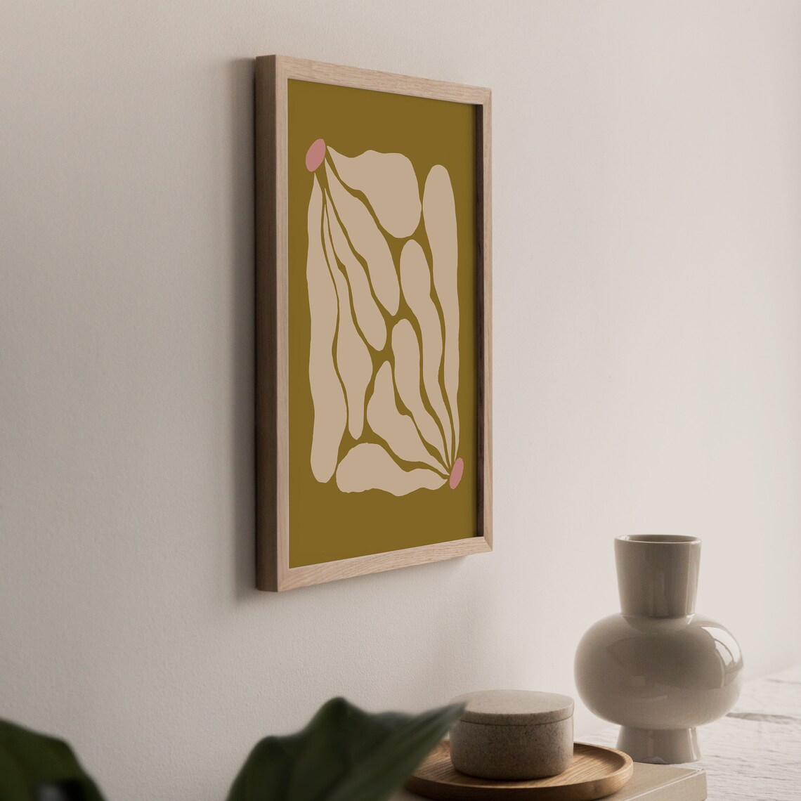 Retro Floral Wall Art Print Abstract Daisy Wall Art Etsy