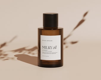 CANVA Skincare Bottle Label Template | Essential Oil Label | Dropper Bottle Label | Cosmetic Label Design | Modern Label Design
