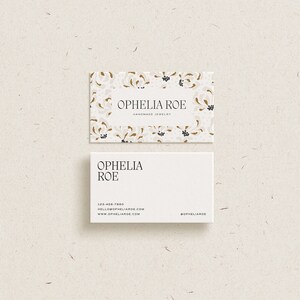 CANVA Visitenkarten-Design-Vorlage | Neutrale Blumen Visitenkarte | Moderne Visitenkarte | Visitenkarte | Kontaktkarte