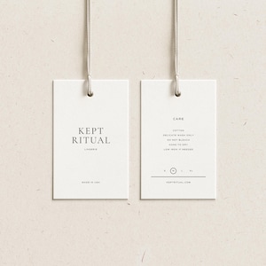 CANVA Swing Tag Template | Editable Clothing Tag | Printable Hanging Tag | Fashion Price Tag | Minimal Hang Tag Template