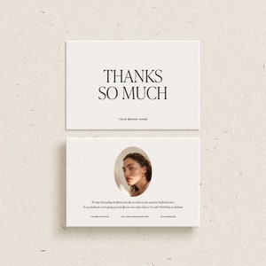 CANVA Dankeskartenvorlage | Bearbeitbare Geschäft Dankeskarte | Minimale Dankeskarte für Kleinunternehmen | Druckvorlage für die Karte