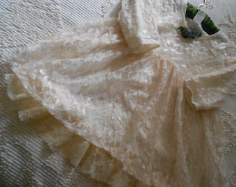 Vintage Pretty Over Lace Small Girls Dress