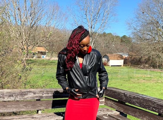 Vintage Black Leather Jacket by BYRNES & Baker//size M - Etsy