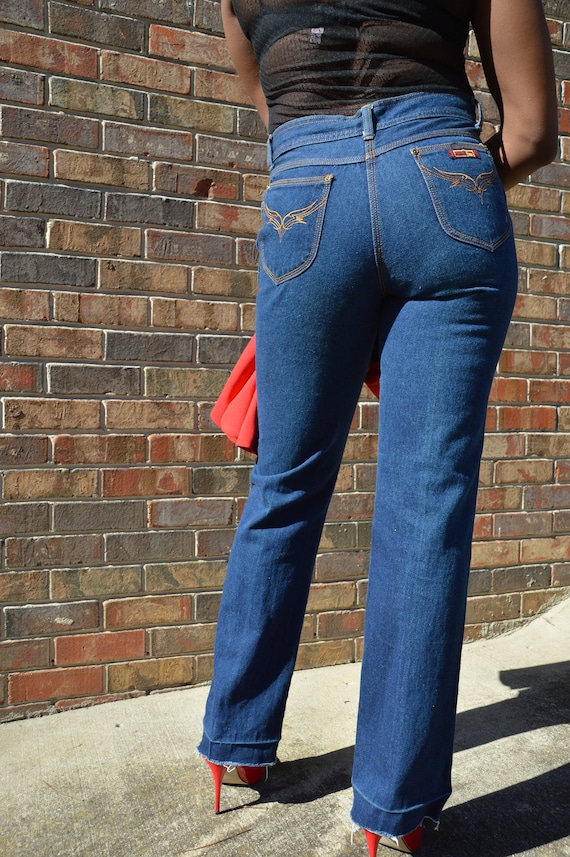 1980s Boot Cut Vintage High Waist Jeans by JW's//S
