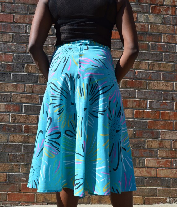 HIGH WAIST 1980s Vintage Flare Skirt - image 6