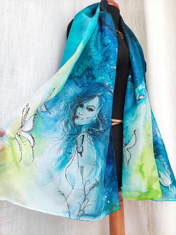 Fata delle 100% seta dipinta a Sciarpa fantasia