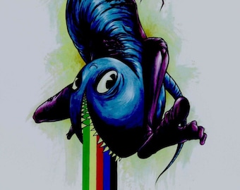 Alex Pardee Rainbow Grin Contemporary Limited Edition Giclee 19/50 Hand Signed