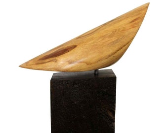 James Nani Flight 124 Modern Wood Semi Circular Sculpture