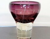 Contemporary Art Glass Vase Table Sculpture Signed Mark J Sudduth Amethyst Line