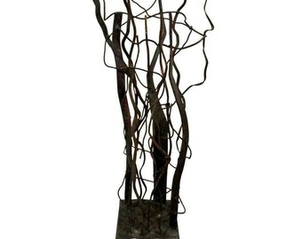 Contemporary Forged Painted Copper Metal Abstract Floor Sculpture Robert Hansen