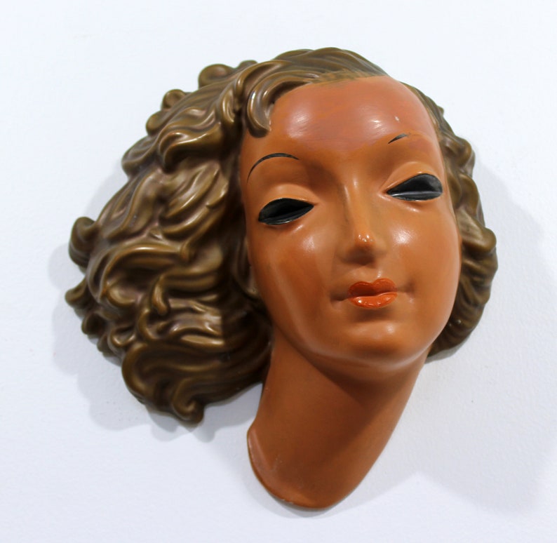 Art Deco Goldscheider Ceramic Face Mask Wall Sculpture Made in | Etsy