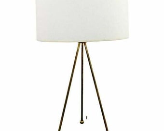 Mid Century Modern 3 Legged Metal Table Lamp 1960s