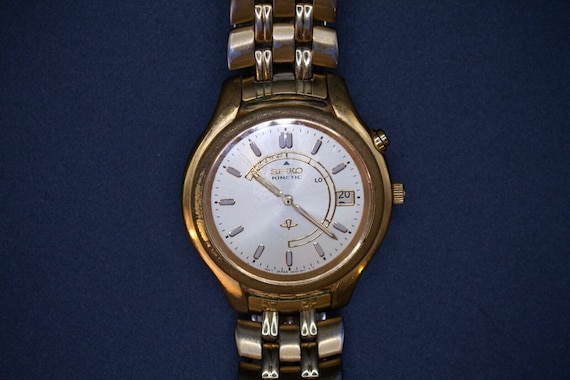 Seiko Kinetic Wristwatch Gold Stainless Steel - image 2