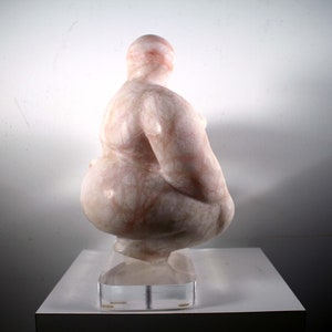 Jerry Soble Signed Scarlett 1995 Contemporary Female Nude Pink Marble Sculpture image 3