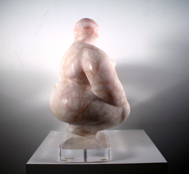Jerry Soble Signed Scarlett 1995 Contemporary Female Nude Pink Marble Sculpture image 3