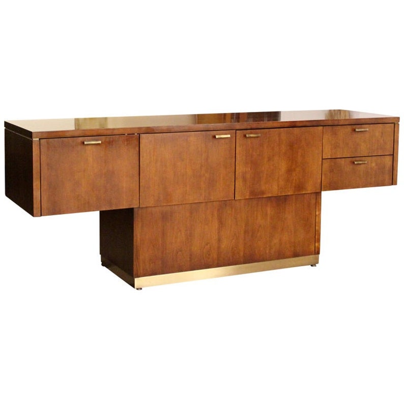 Mid Century Modern Myrtle Desk Cantilever Credenza Walnut Mid Century Modern Myrtle Desk