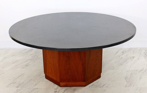 Mid Century Modern Fred Kemp Slate Octagon Walnut Base Mid Century Modern Fred Kemp Slate
