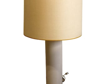Mid Century Modern Nessen Tubular Ceramic White Table Lamp