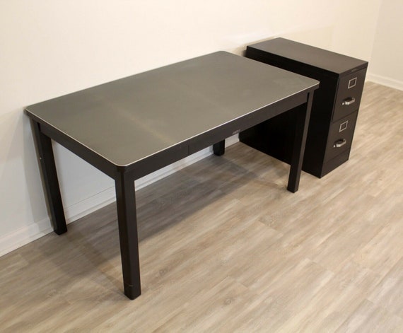 Mid Century Modern Style Mcdowell Craig Steel Desk And File Australia Mcdowell Craig Steel Desk, Mid Century Modern Desk With File Cabinet