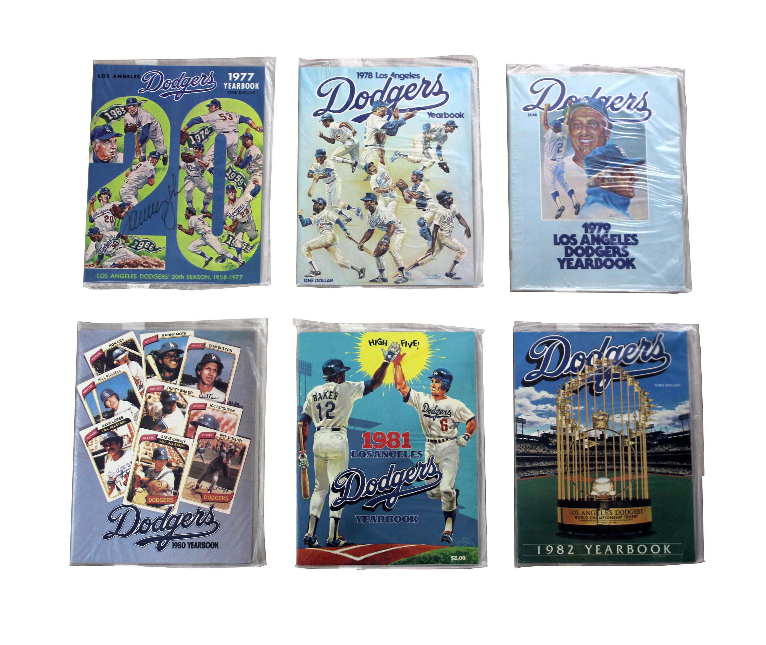 Set of 6 LA Dodgers Souvenir Yearbooks 1977-1982 -  Denmark