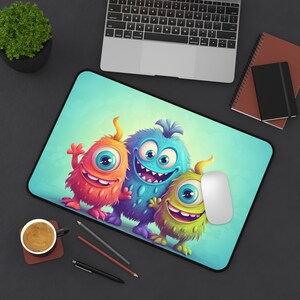 Desk Mat Cute Monsters, Desk Mat, Mouse Pad, Gifts for Gamers, Gift for Kids