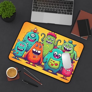Desk Mat Cute Monsters, Desk Mat, Mouse Pad, Gifts for Gamers, Gift for Kids