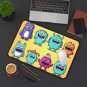 Tapis de bureau Monstres mignons, Tapis de bureau, Tapis de souris, Cadeaux pour joueurs, Cadeau pour enfants
