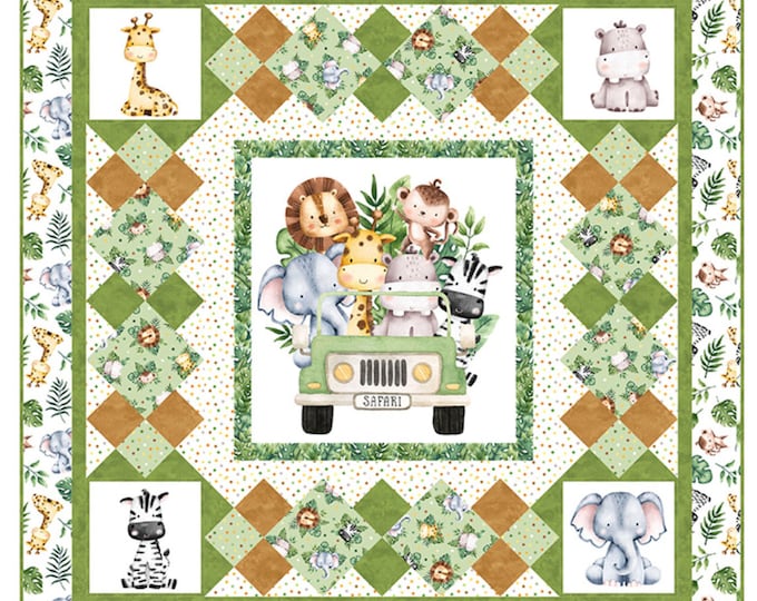 Wee Safari Quilt Kit Baby Jungle Quilt Etsy