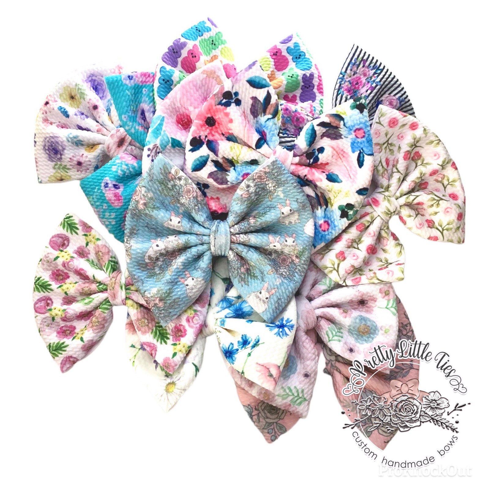 Spring Fabric Bow Liverpool Bow Bullet Fabric Bow Easter Etsy
