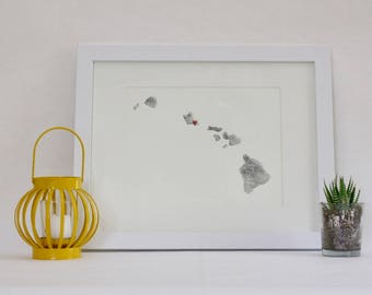Mappa delle Hawaii / Isole Hawaii / Hawaiian arte / Hawaiian mappa / Hawaiian Wall Art / Hawaii Poster / regalo Hawaii Hawaii sposa regali amore