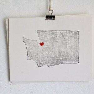 Washington State Greeting Card / State Outline / Moving to Washington / Washington Thank You Card / Washington Pride / Made in Washington