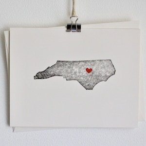 North Carolina State Grußkarte / Geschenk für Sie / Jubiläumskarte / North Carolina Karte / North Carolina Panther / Hochzeitskarten