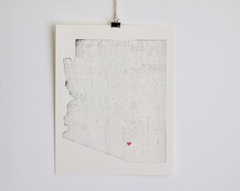 Arizona Map / Arizona Art / Arizona Home / Arizona Home Decor / Arizona Wall Art / Arizona Gift / Arizona Wedding / Wedding Gift / Poster