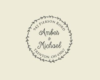 Floral Greenery Address Stamp Scandinavian Home Address Gift Greenery Wreath Address Stamp Custom Return Address Stamp WREATH SERIES