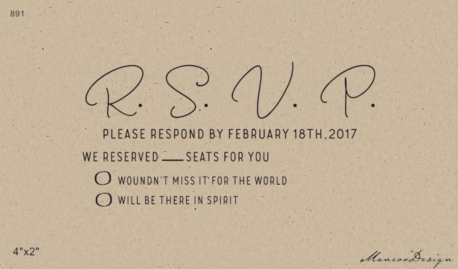 Custom Rubber Stamprsvp Stamp Modern Curly Fontcustom RSVP Etsy