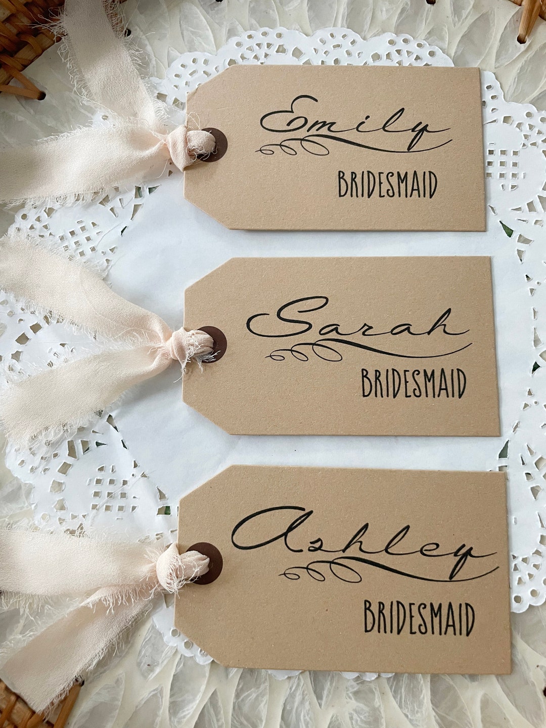 Bridesmaid Gift Tags, Personalized Wedding Name Tags, Personalized