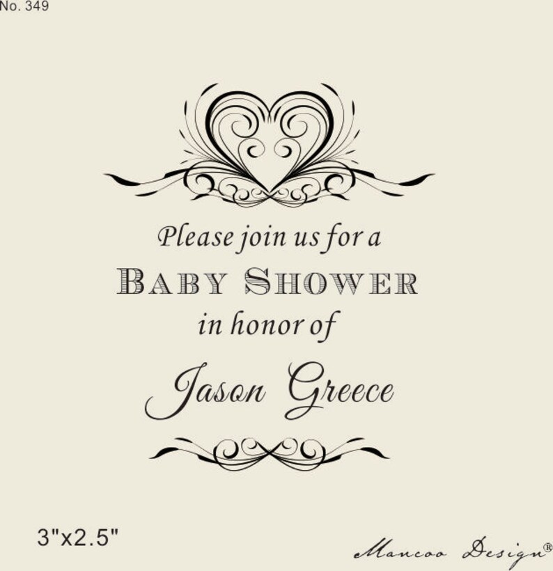 Custom Stamps 3 X2.5 Baby Shower Stamp baby Etsy