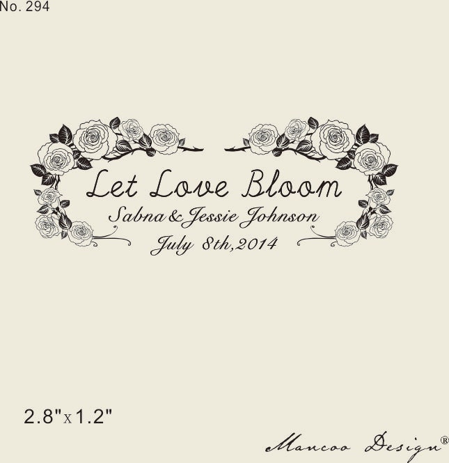 Custom Stamps 2.8 X1.2 let Love Bloom | Etsy