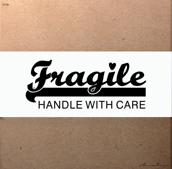 Handle With Care Stamp Fragile Rubber Stamp Please Handle Etsy