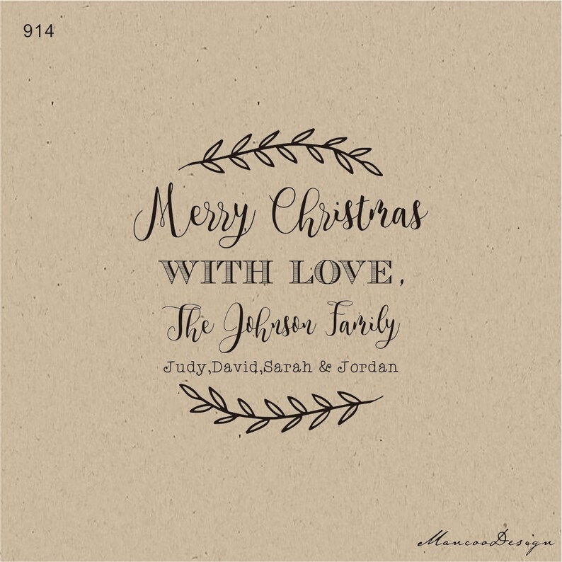 Custom Christmas Stamp Holiday Stamp Mchristmas Greeting Etsy
