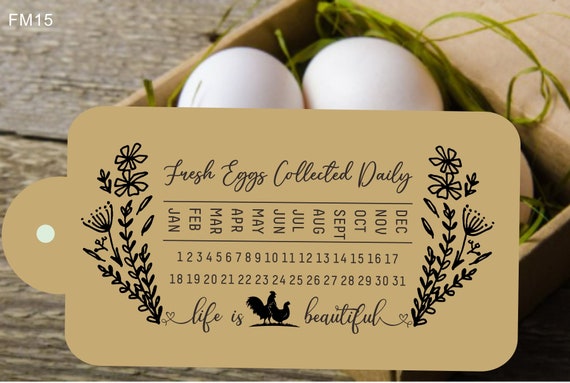 Fresh Eggs Collected Date Stamp Chicken Eggs Date Gathered Stamp Hand  Gathered Egg Stamp Chicken Stamp Fresh Eggs Stamp 