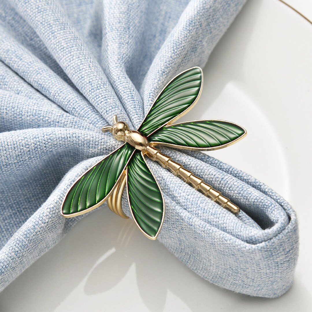 Dragonfly Napkin Rings Animal Wedding Table Decors Tissue Etsy