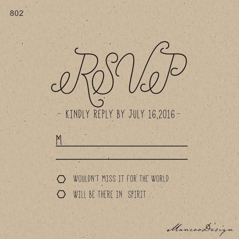 Custom Rubber Stamprsvp Stamp Modern Curly Fontcustom RSVP Etsy