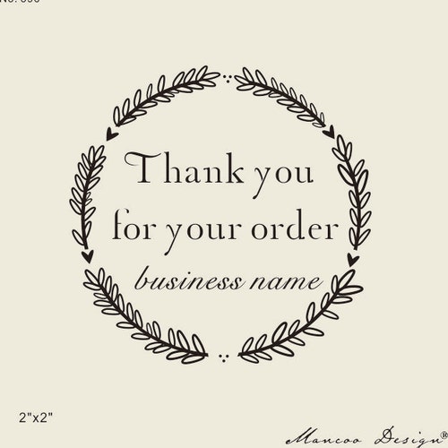 Custom Stamps Wreath Floral Custom Rubber Stamp thank You Etsy UK