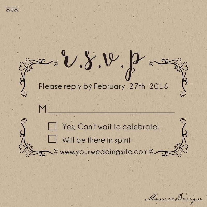 Custom rubber stampRSVP stamp DIY RSVP Stamp Wedding Etsy