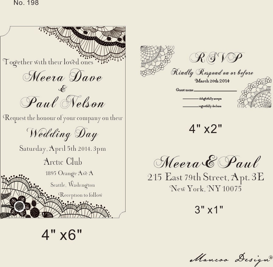 DIY Invites rubber stampWedding invitation Rubber Stamp SET Etsy