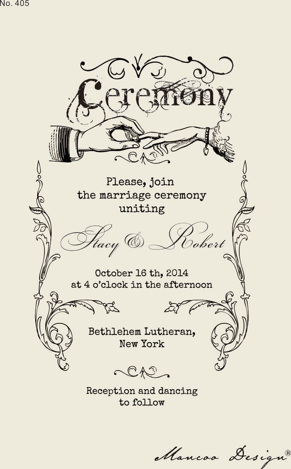 Custom Rubber Stamp 5 3 wedding Invitation Etsy