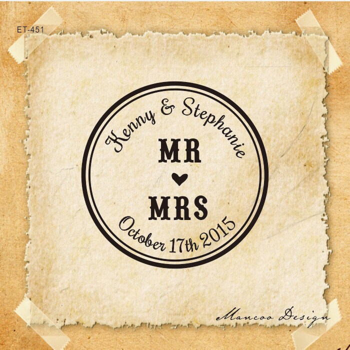Custom Wedding Stamp Custom Rubber Stamp Personalized Etsy