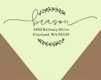 return address-custom stamp-alligraphy Script Address stamp- custom Return Address Stamp, Self-Inking Address Stamp -custom rubber stamp