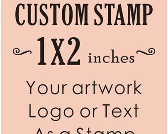 Custom Logo Stamp, Custom Rubber Stamp, Business Card Stamp, Personalized Stamp, Custom Stamp1x2 inches